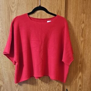Made In Paris. Beautiful Women's Red Sweater KnitTop, One Size NWT